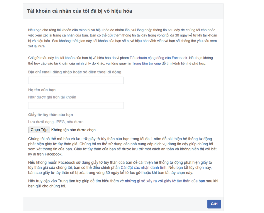 Khiếu nại lên trung tâm hỗ trợ Facebook lỗi không đăng bài trên Facebook được