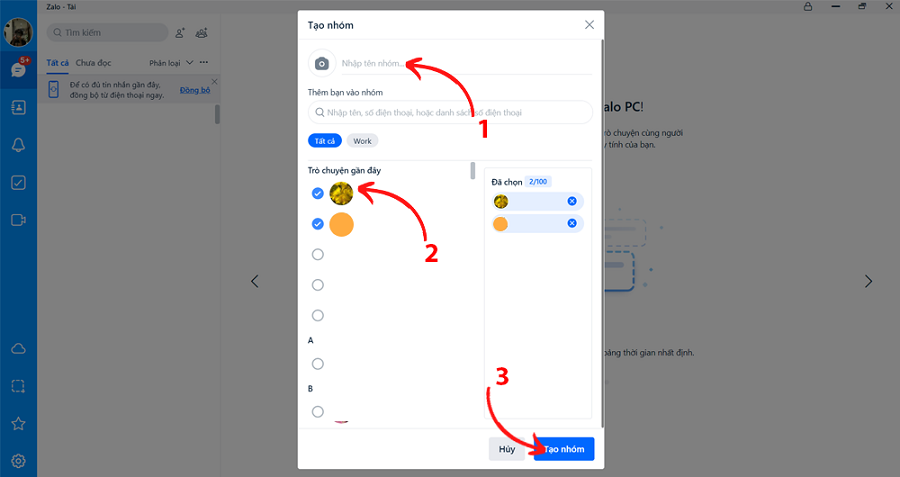 tạo nhóm zalo 1000 người
